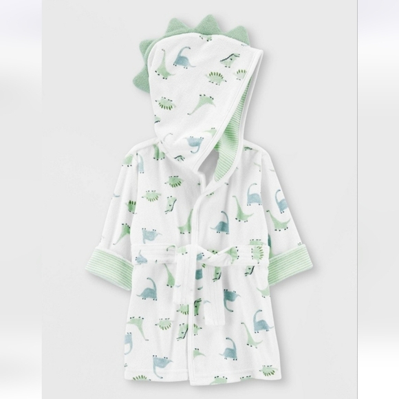 Carter's Baby Boys' Dino Bath Robe - Green Size 0-9M - Picture 1 of 4